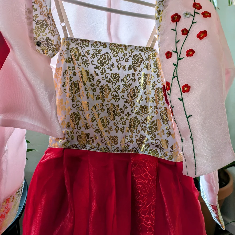 Hanbok Women Red And Pink Hanbok - Picture 5 of 9